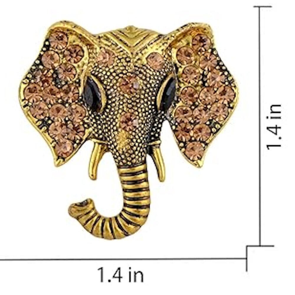 NWOT - Elephant Shining Rhinestones Brooch & 3D Floating Jewelry Display Case - Picture 4 of 6